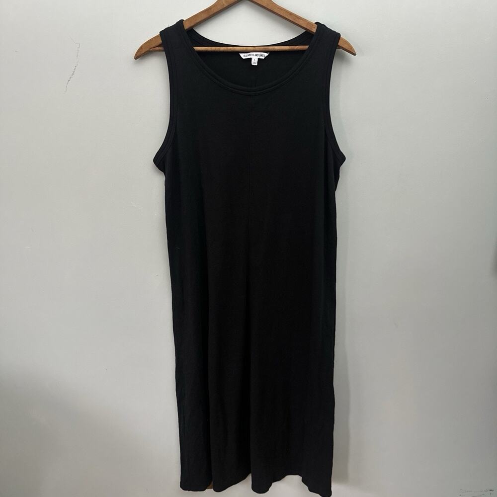 Elizabeth and James Dress Womens Large Black Sleeveless Jersey Tank Minimalist